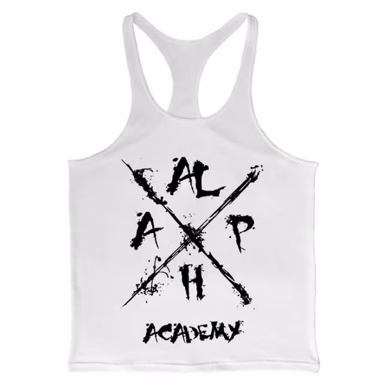 Canottiera muscolare da uomo in cotone con stampa fitness Stringer Fitness di nuovo design estivo con il tuo logo